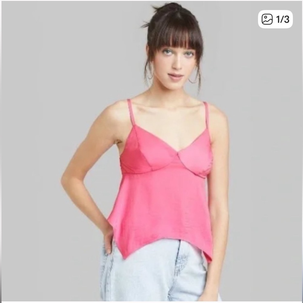 Wild Fable Asymmetrical Flowy Girly Spaghetti Strap Camisole Valentine’s Day